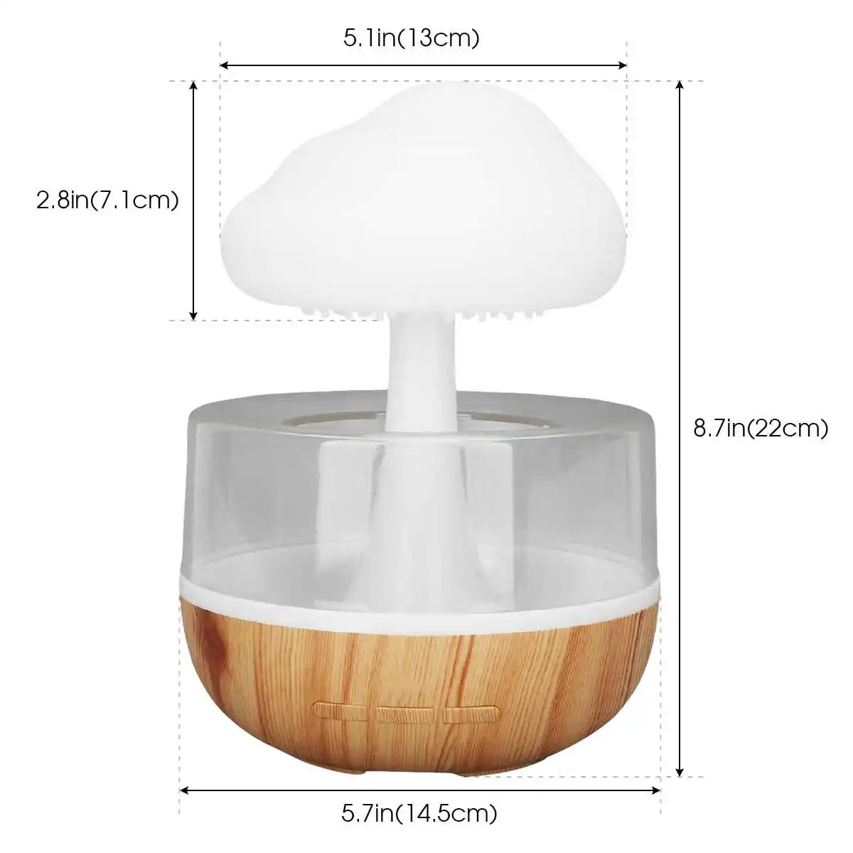 Rain Cloud Humidifier Rain Colorful Mushroom Cloud Raindrop Atmosphere Lamp Night Light Essential Oil Humidifier Machine